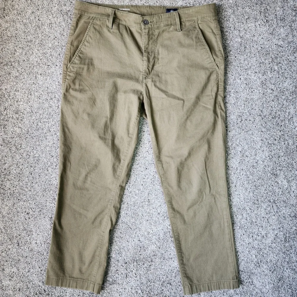 AG Adriano Goldschmied The Marshall Pants Mens 36‎ Slim Straight Green EUC